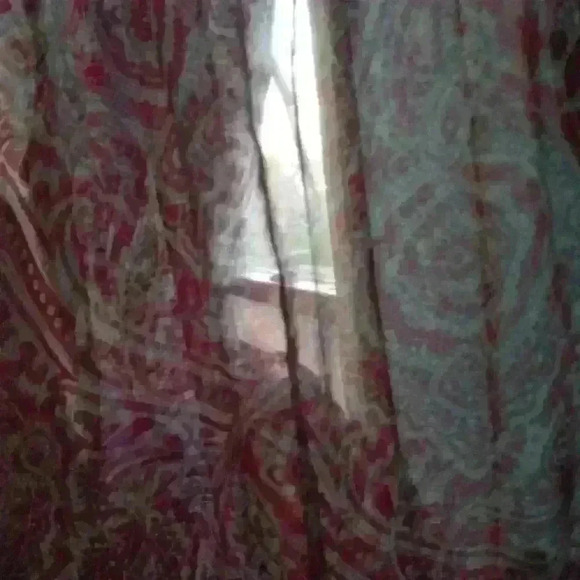 vintage Romy silk paisley western sheer lightweight elastic waist size XS - Picture 4 of 5